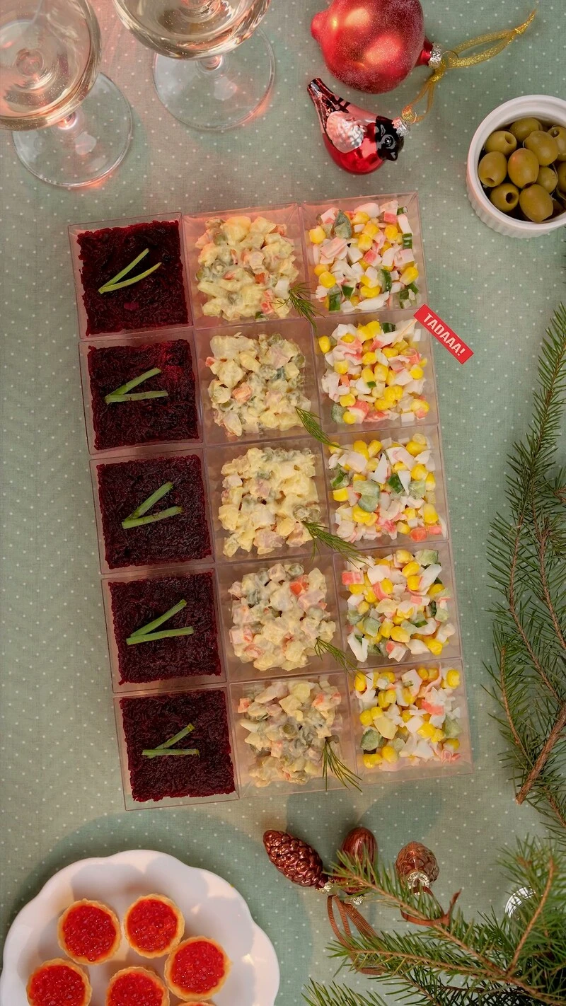 Christmas Set of 15 Eastern Europe Salad Cups