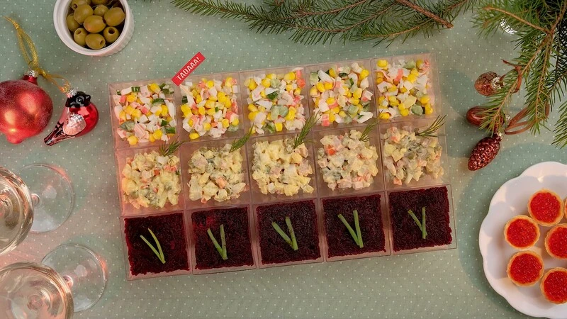 Christmas Set of 15 Eastern Europe Salad Cups