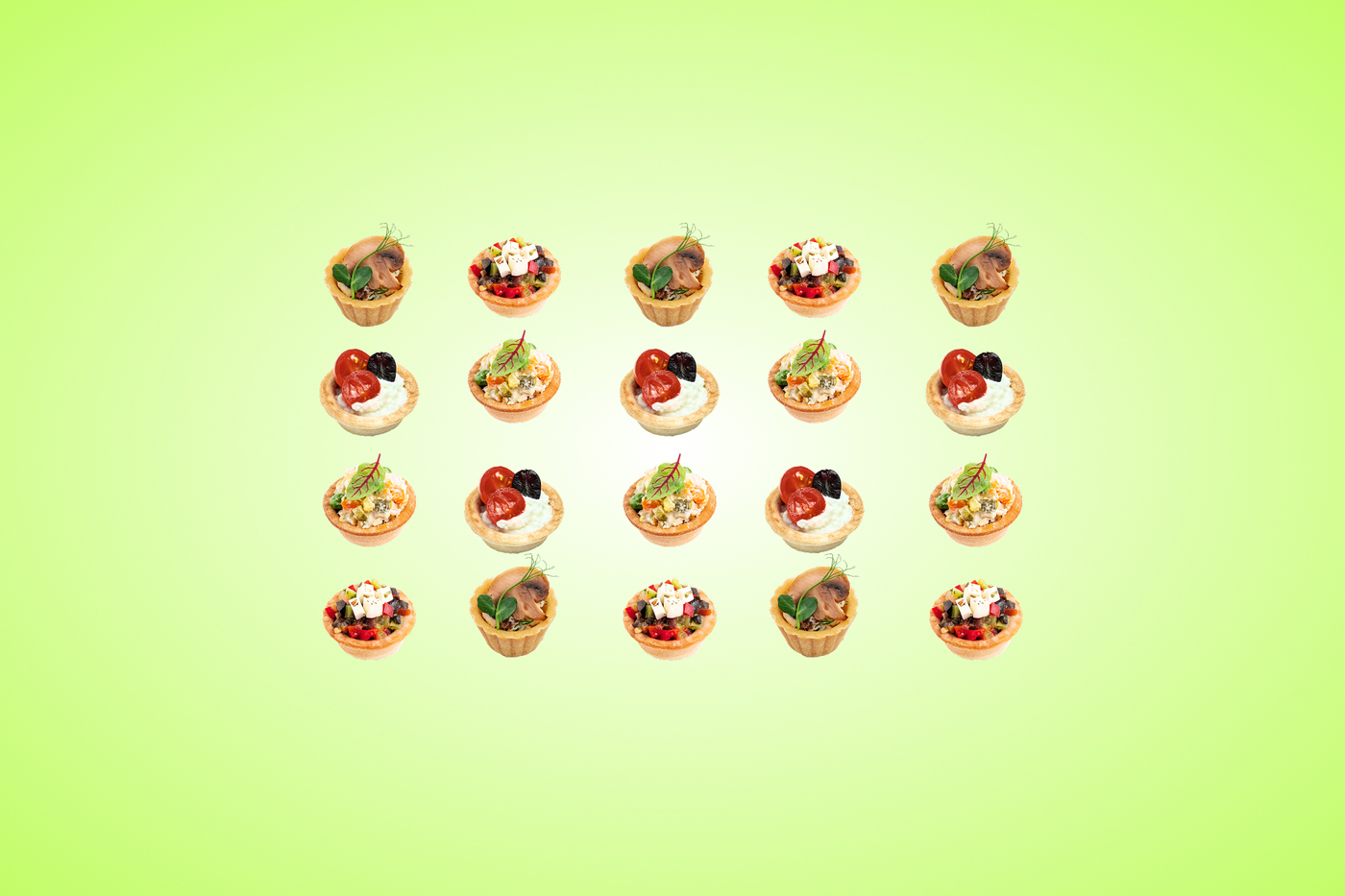 Set of 20 Veggie Tartlets