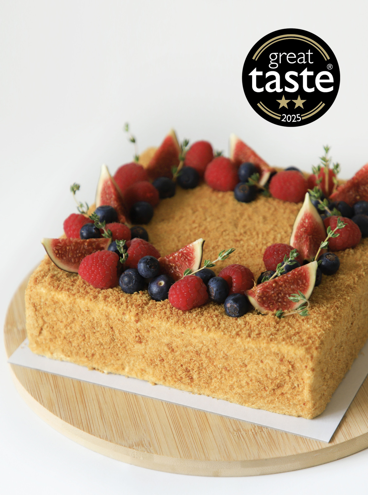 Honey Cake with Fresh Berries – 8″ / 10 portions