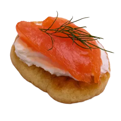 Smoked Salmon & Cream Cheese Blinis — 8 pcs