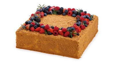 Honey Cake with Fresh Berries