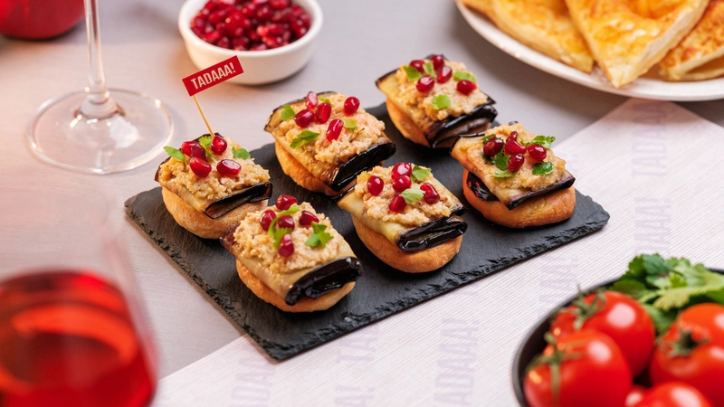 Aubergine on Mchadi Cornbread