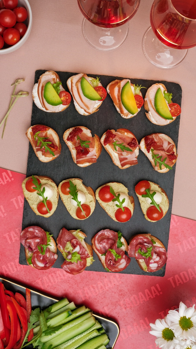 Selection of 16 Meat Tartines