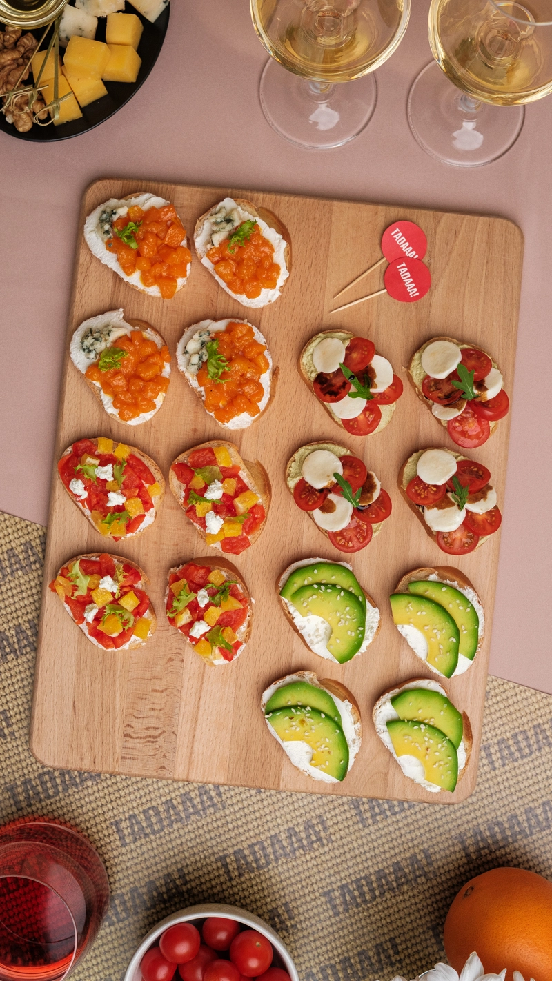 Selection of 16 Veggie Tartines