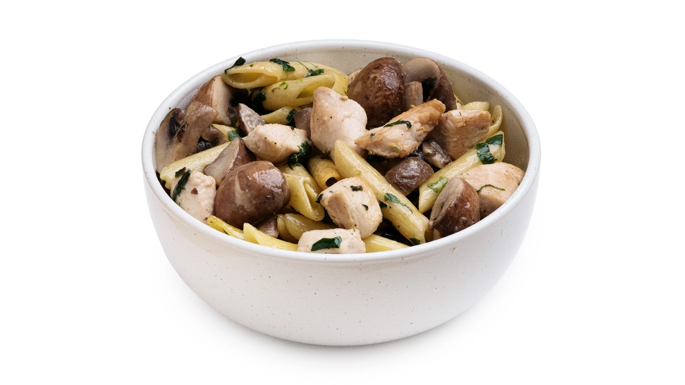 Penne with Chicken in a Spinach & Mushroom Sauce