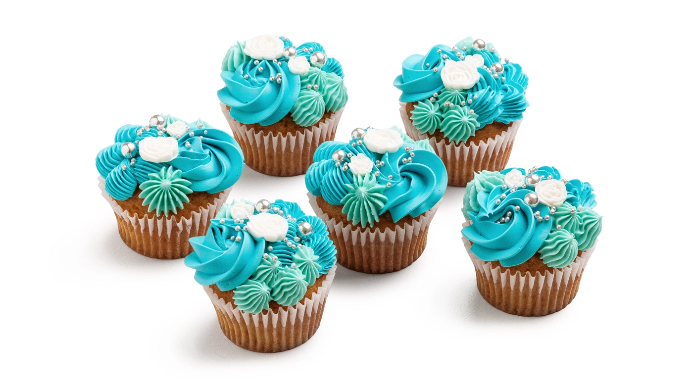 Ocean Pearl Vanilla Cupcakes – 6 pcs