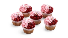 Pink & Red Cream Cupcakes – 6 pcs