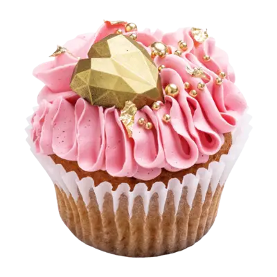 Gold Heart Cupcakes – 6 pcs