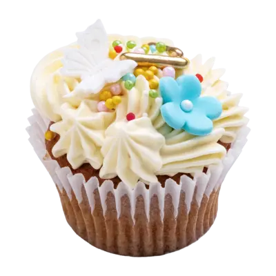 Flowers & Butterflies Vanilla Cupcakes – 6 pcs