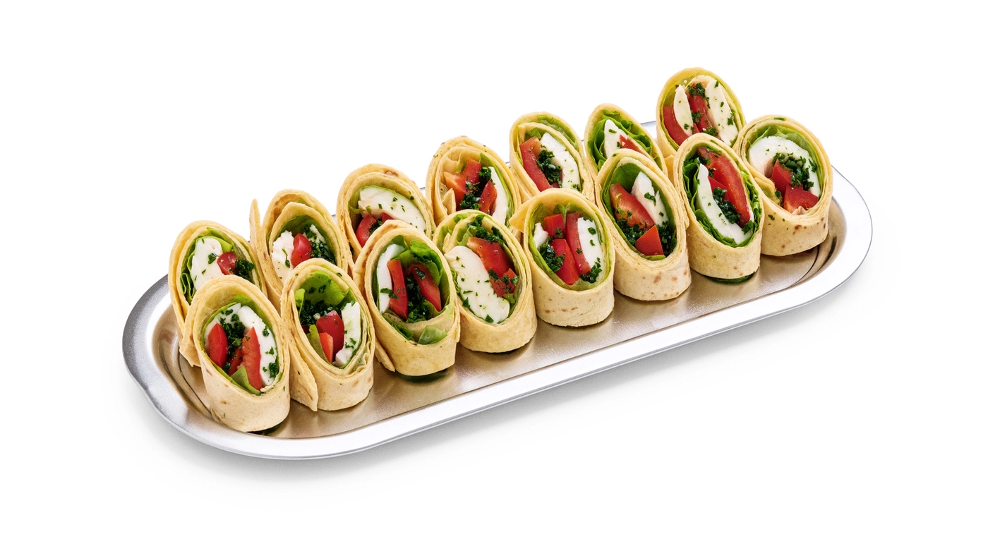 Mediterranean Mozzarella & Pesto Wrap Platter — 15 pieces