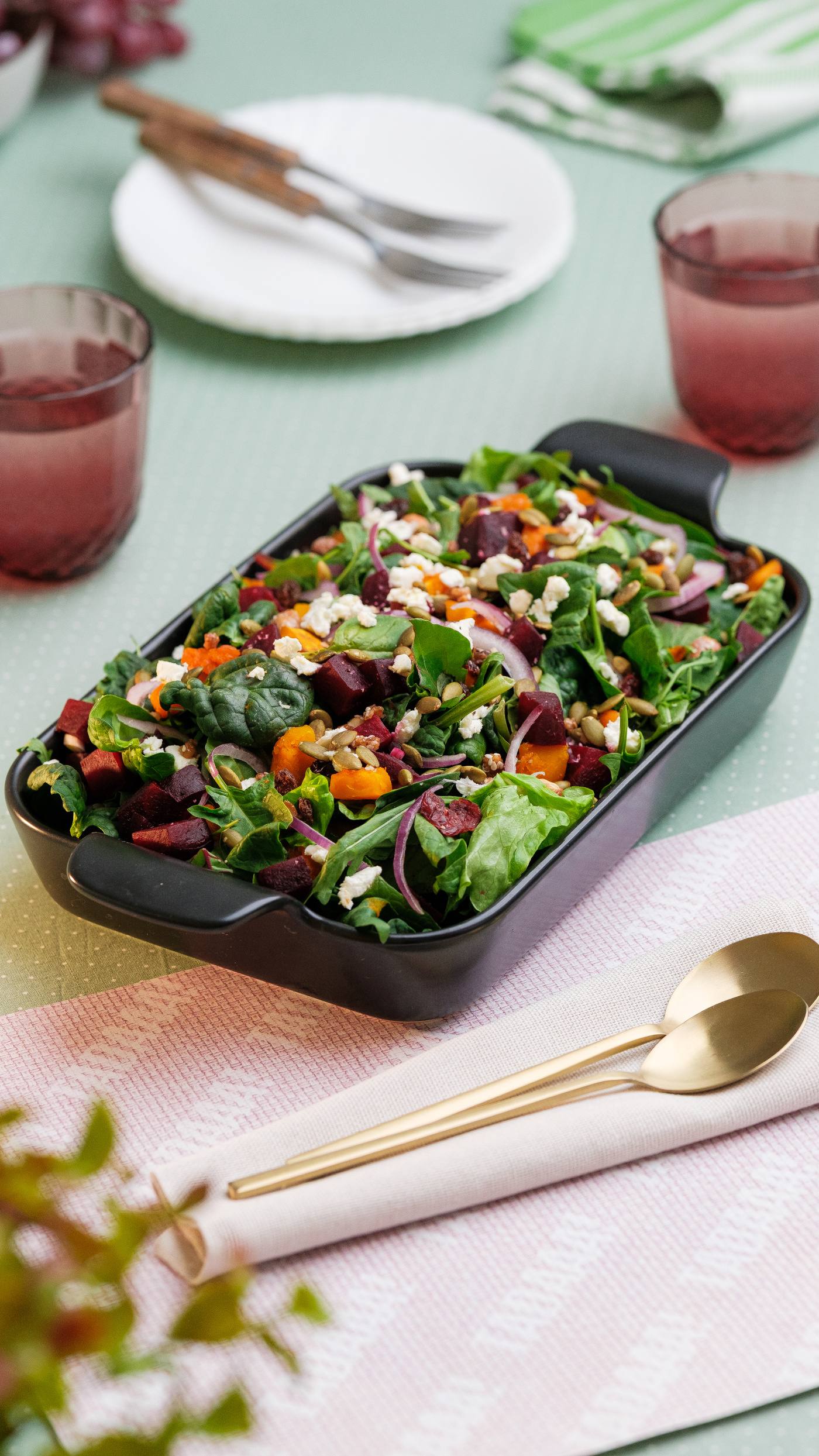 Roasted Squash and Beetroot Feta Salad Large Bowl