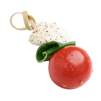 Cherry Tomato, Mozzarella & Basil Skewers — Platter of 28