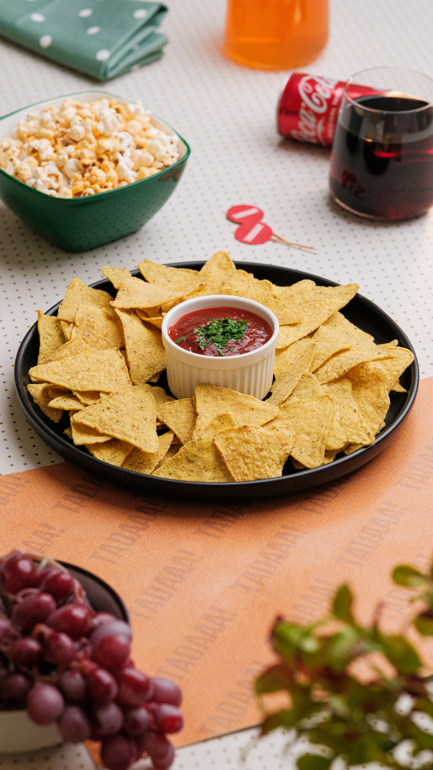 Crispy Corn Tortilla Platter with Zesty Tomato Salsa