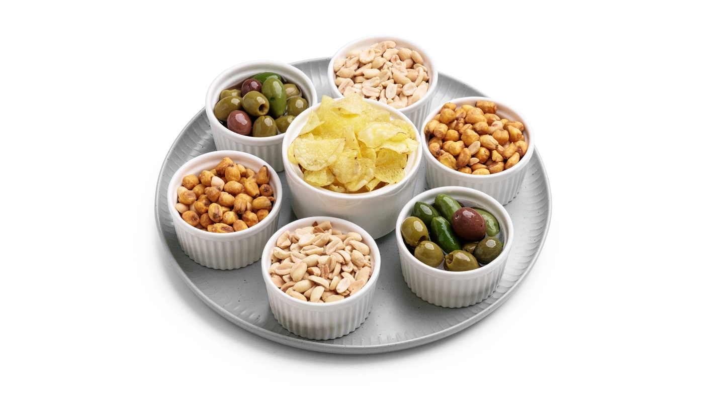 Seven-Bowl Savoury Snack Selection
