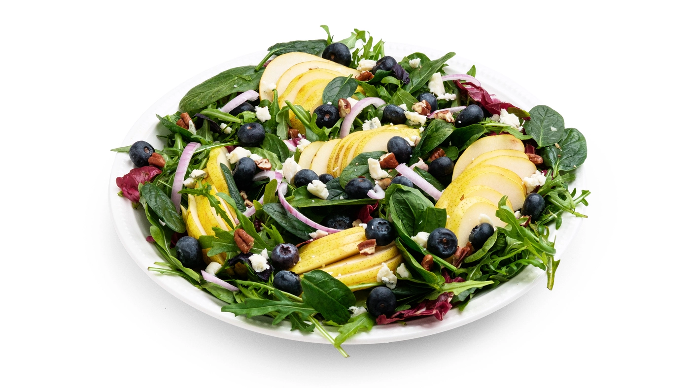 Autumn Harvest Pear & Blueberry Salad Bowl for Sharing