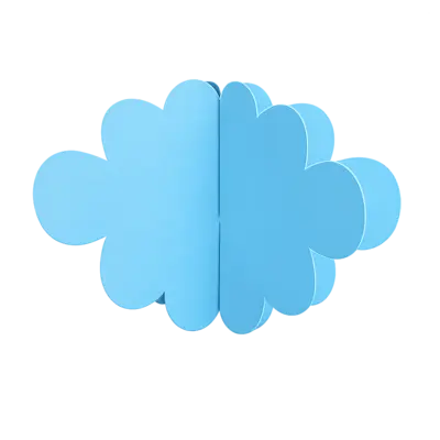 Cloud ceiling decor (paper/lanterns)