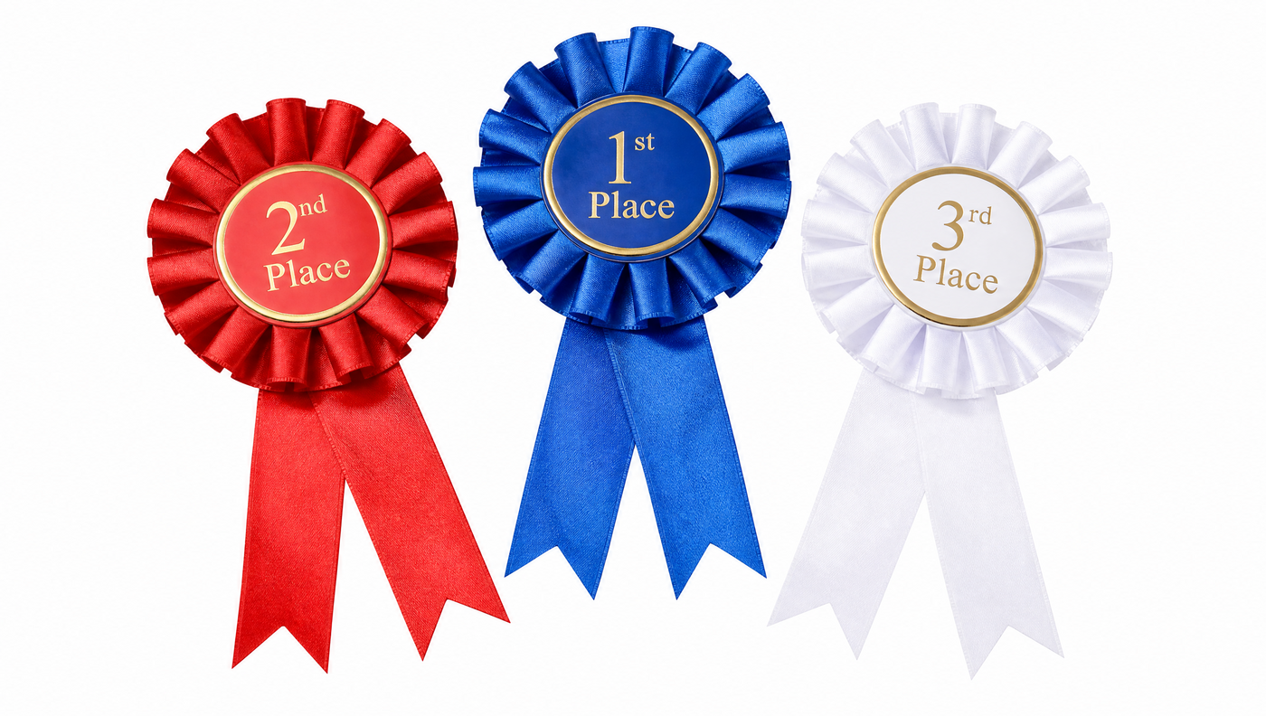 Award Ribbons Rosette Set (1st/2nd/3rd)