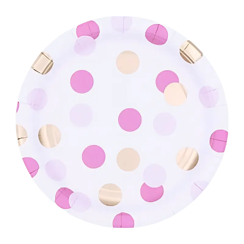 Pink & Gold Dots Plate