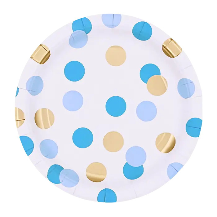 Blue & Gold Dots Plate