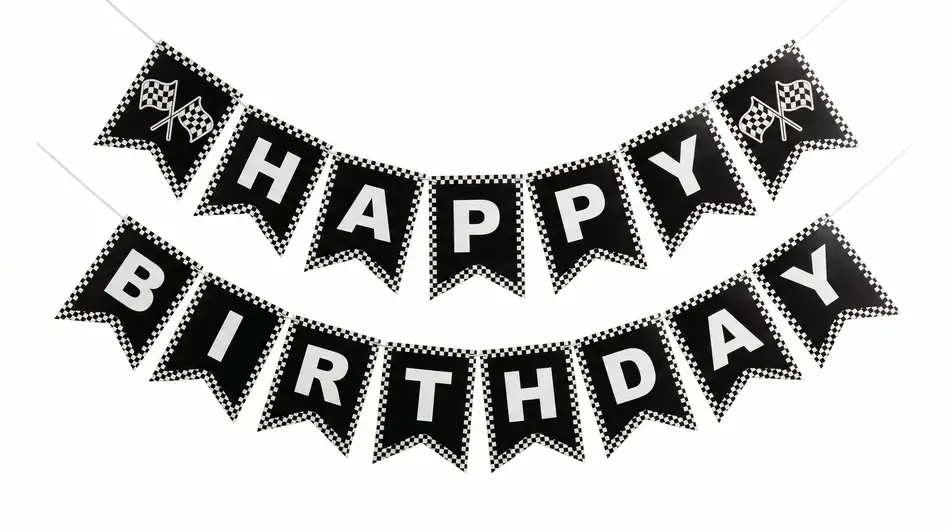 Race Car Happy Birthday Banner