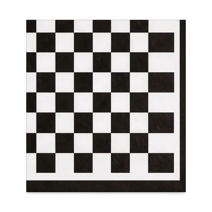 100 Pcs Black and White Checkered Napkins