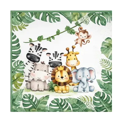 Safari Paper Plates, Cups and Napkins Set