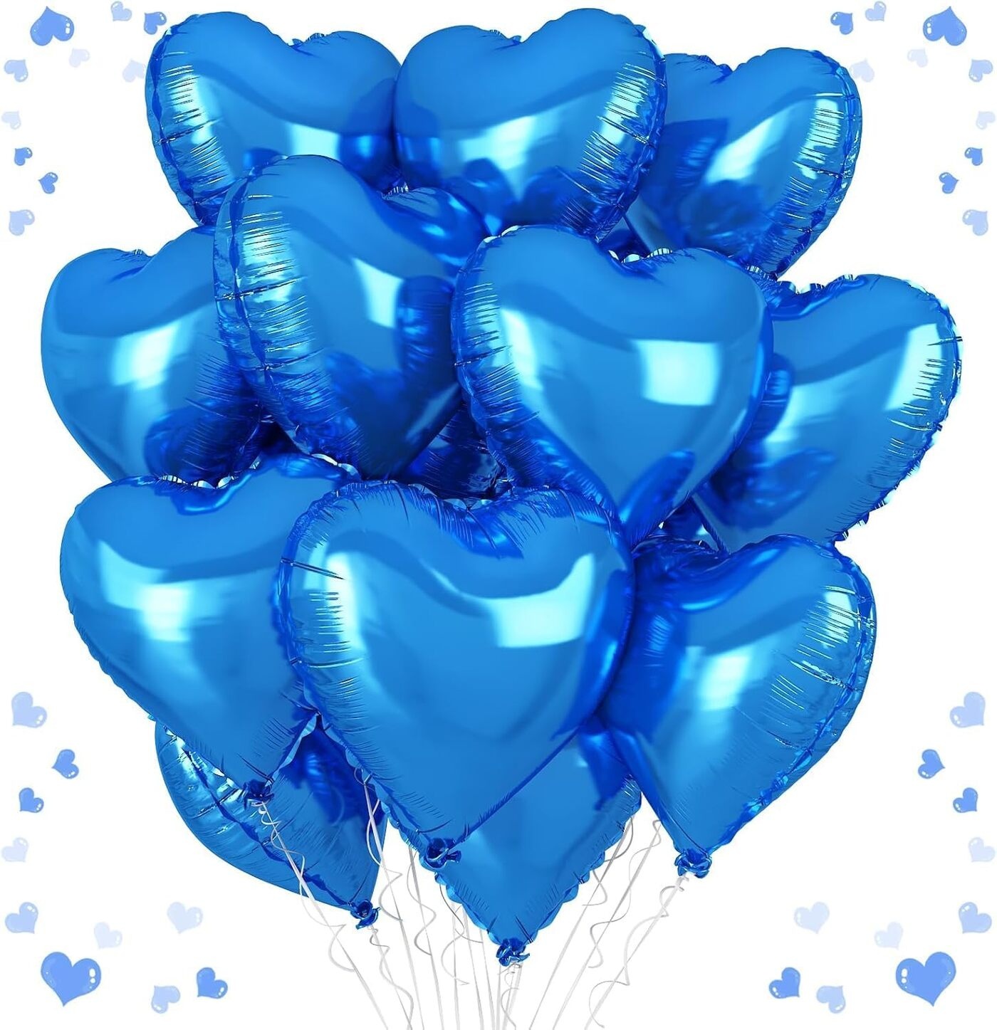 Royal Blue Heart Foil Balloons 10 pcs