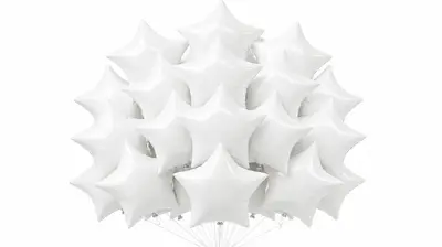 White Star Foil Balloons 15 pcs