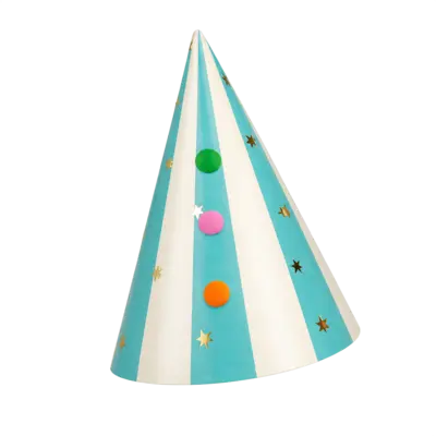 Circus Theme Paper Party Pompom Hats