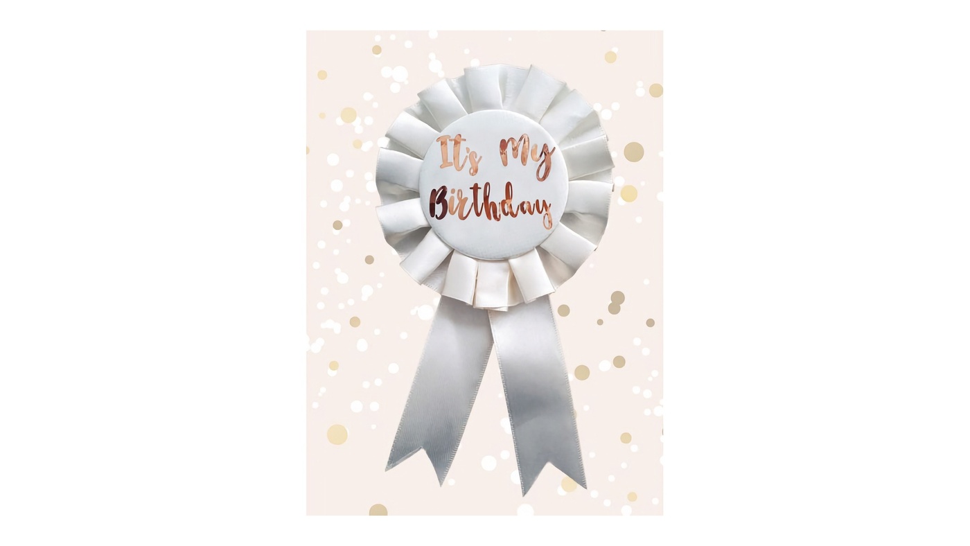 Rose Gold & Cream Birthday Badge