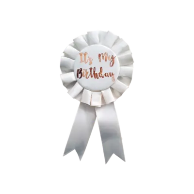 Rose Gold & Cream Birthday Badge