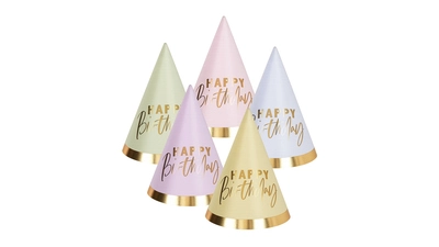 Gold and Pastel Birthday Hats Pack