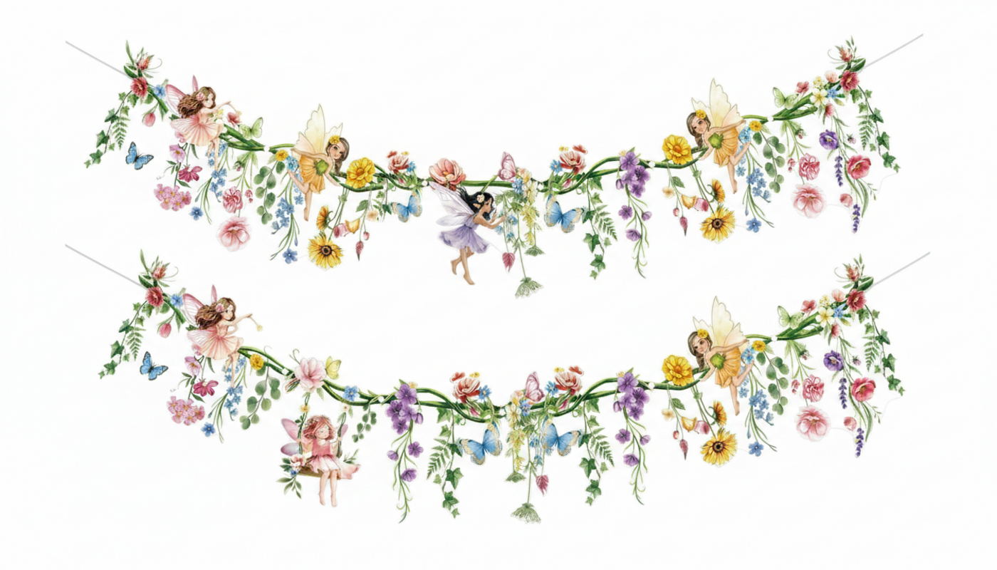 Wildflower Fairy Birthday Banner 2 pcs