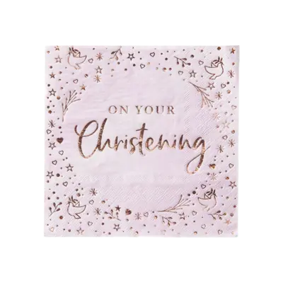 Rose Gold Christening Napkins