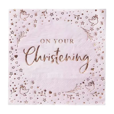 Rose Gold Christening Napkins