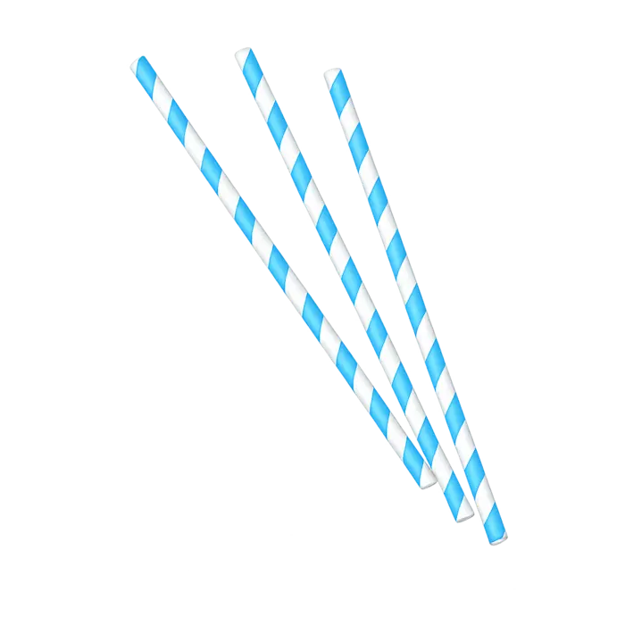 Blue Striped Paper Straws 100 pcs