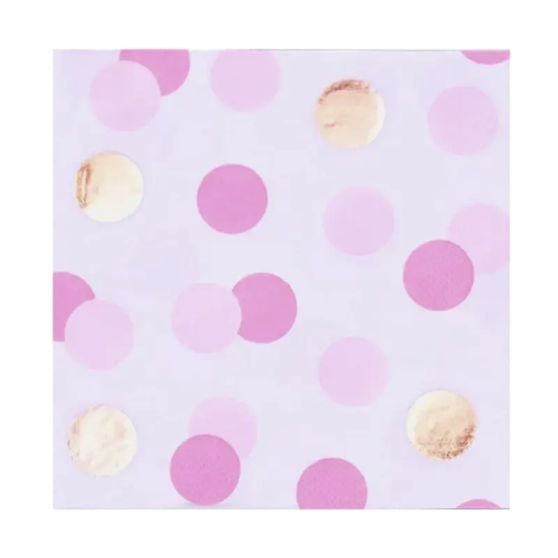 Pink & Gold Dots Napkins