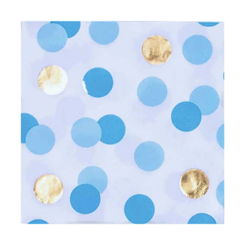 Blue & Gold Dots Napkins