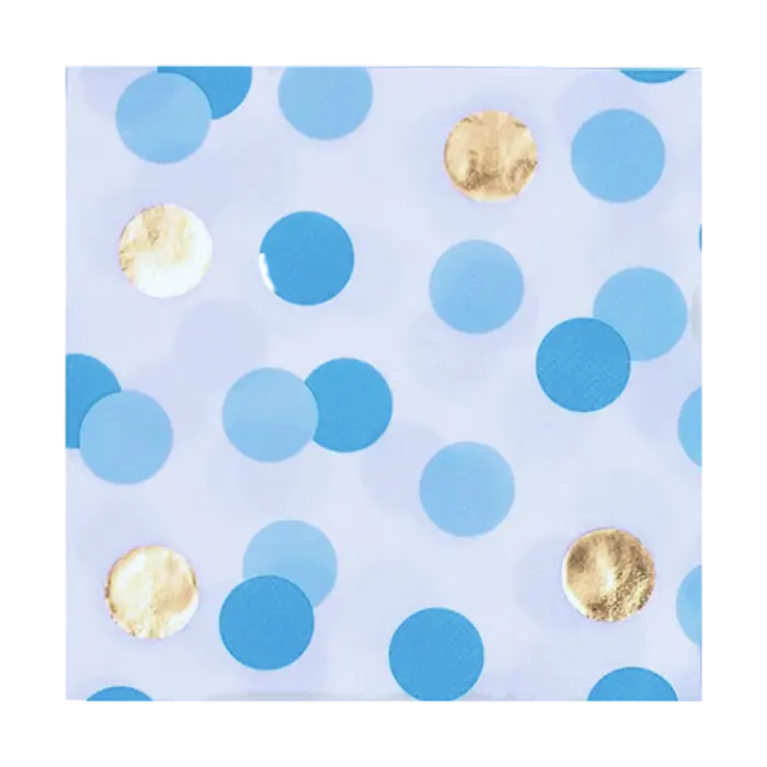 Blue & Gold Dots Napkins