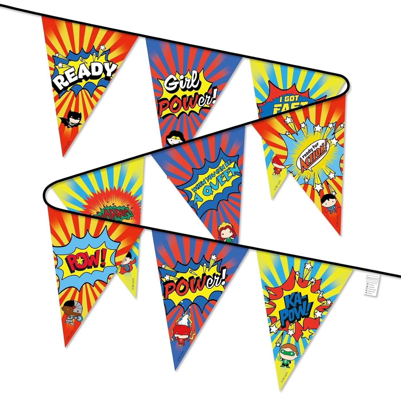 Superhero Pennant Banner Flags Decorations
