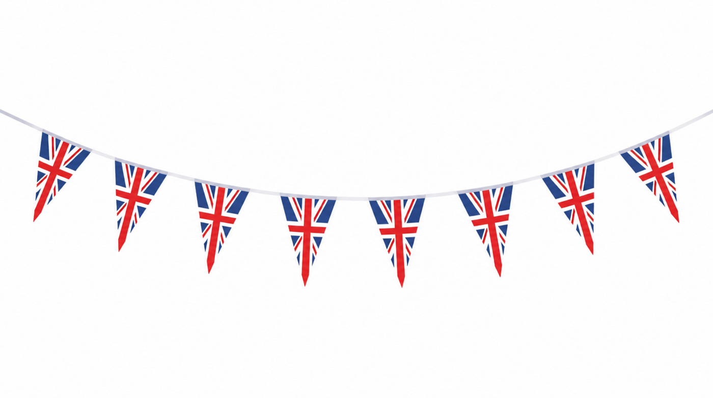 Union Jack Triangular Bunting 30 pcs