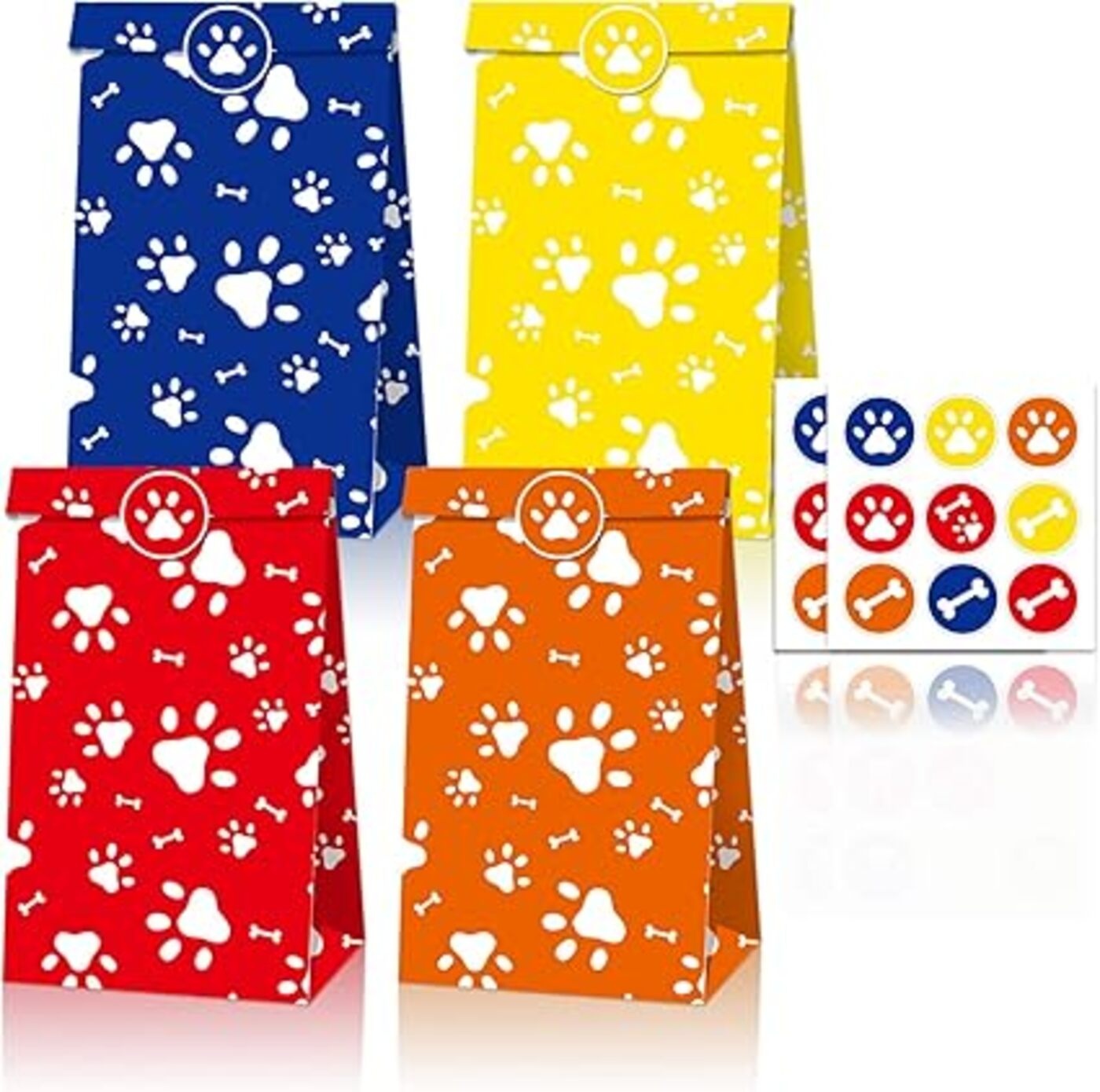 Dog Paw Party Favor Bags x12