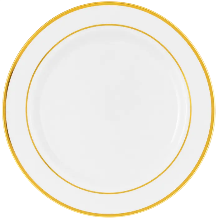 White Plates with Gold Rim 60pcs