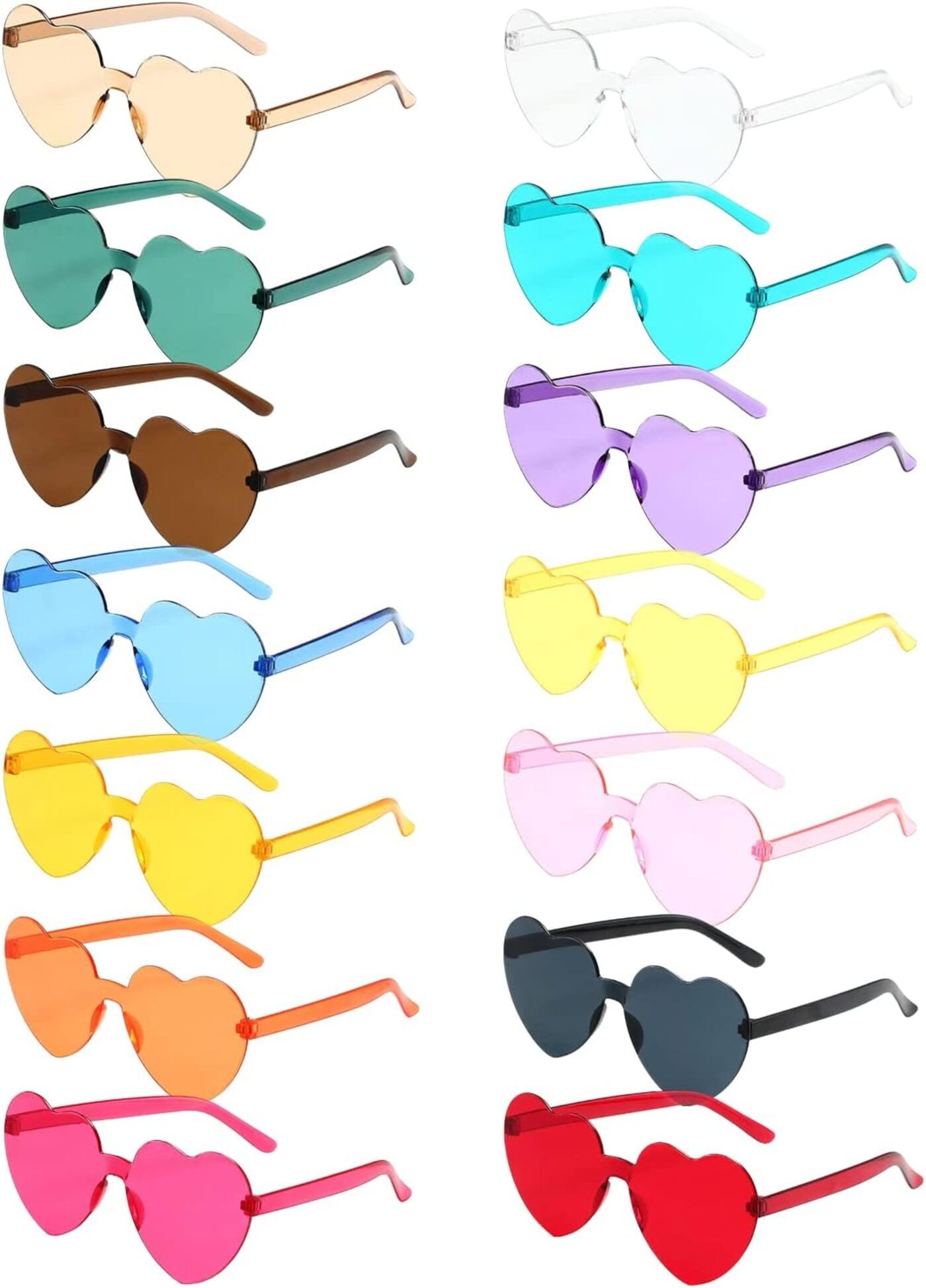 Rimless Tinted Heart Sunglasses