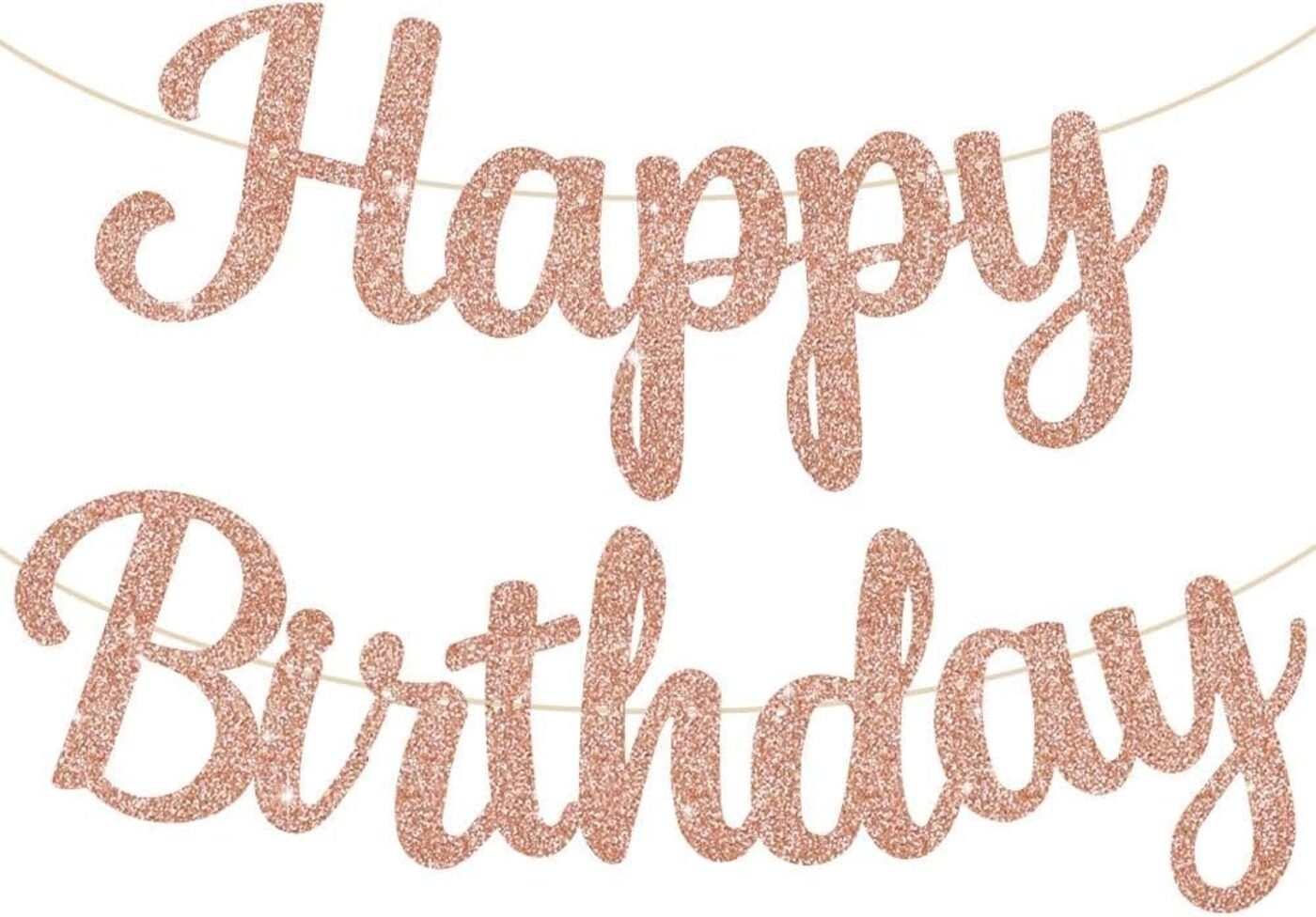 Rose Gold Happy Birthday Banner