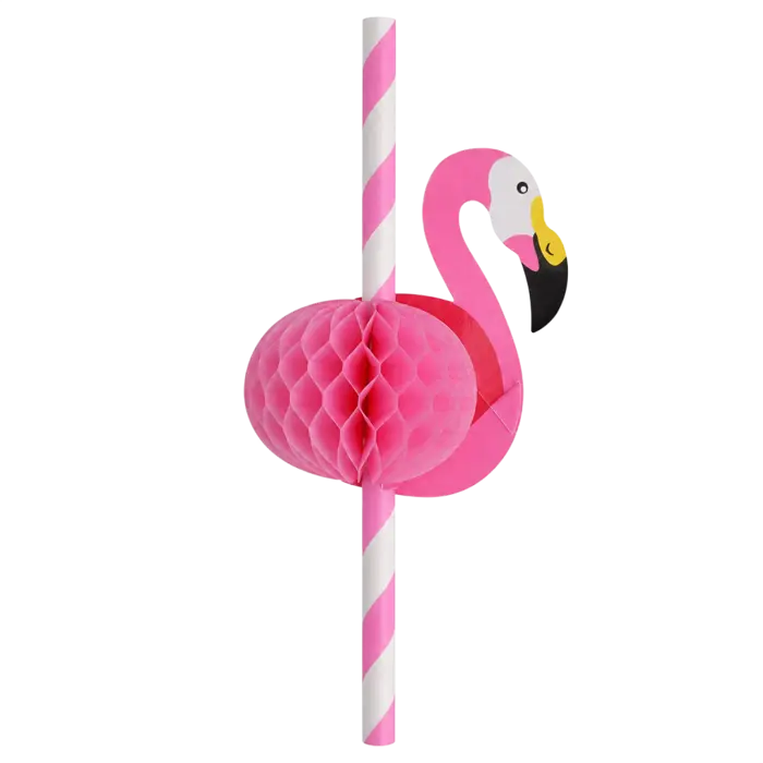 Flamingo Paper Straws – 50 pcs
