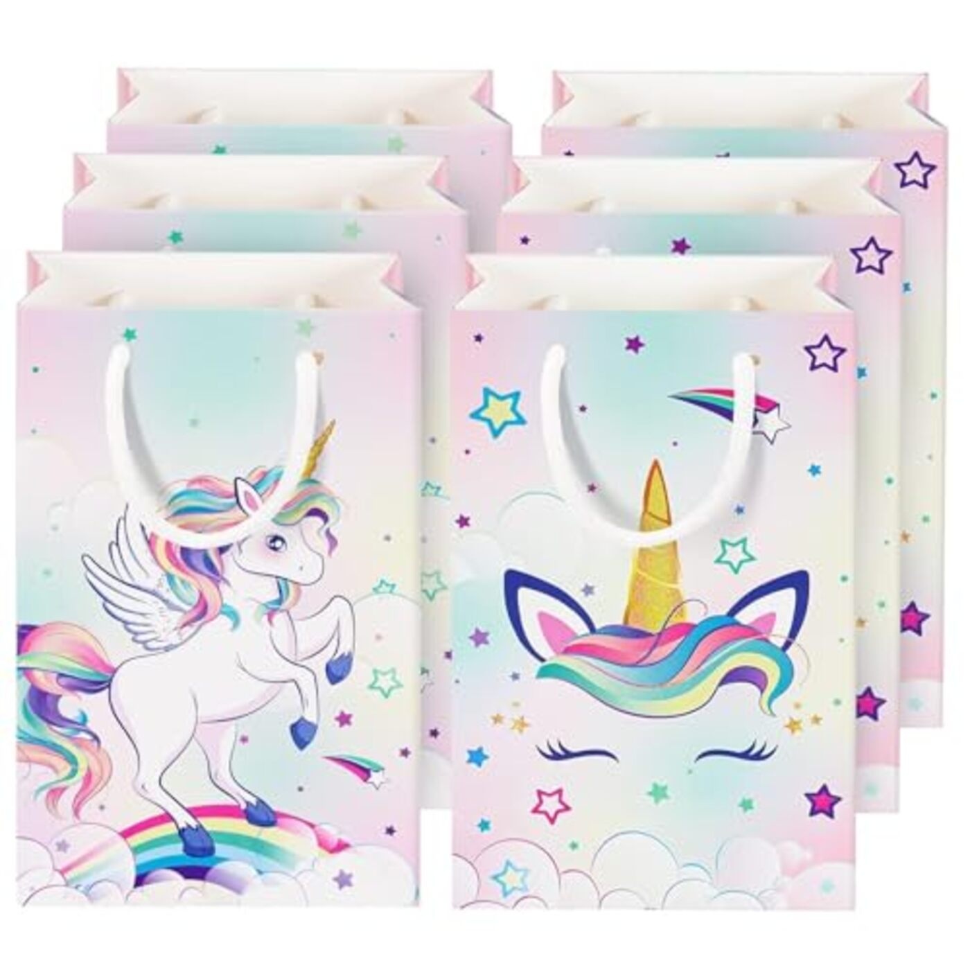 WERNNSAI Unicorn Party Favor Bags – 16 pcs