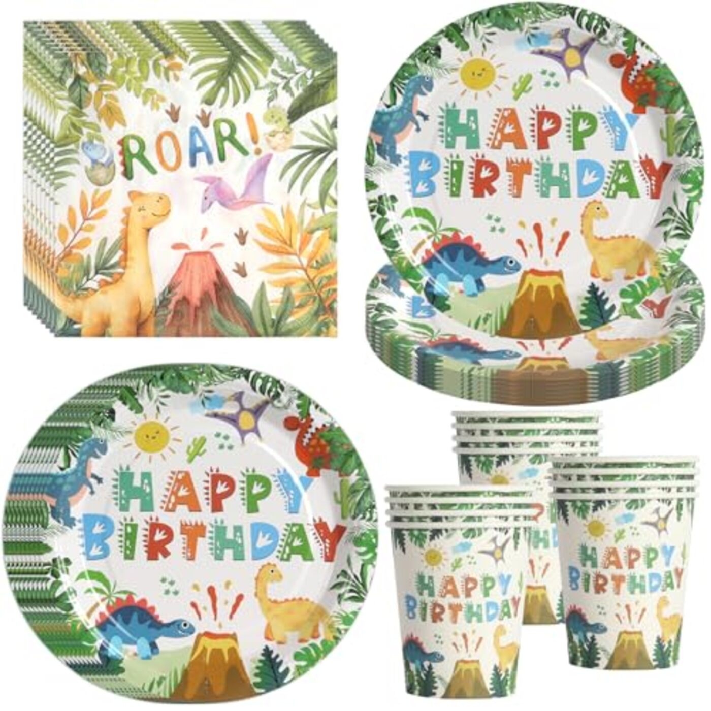 Dino Happy Birthday Party Tableware
