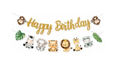 Jungle Birthday Banner